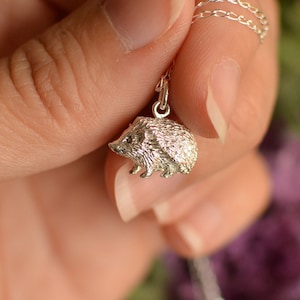 Handmade Silver/Gold Hedgehog Pendant and Chain