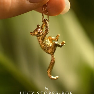 Handmade Gold/Silver Lemur Pendant and Chain