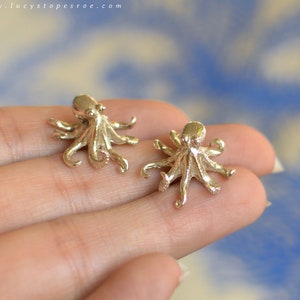 Handmade Silver / Gold-Plated Octopus Stud Earrings