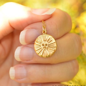 Handmade Solid Gold Sun Pendant