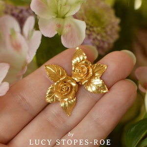 Handmade Silver /  Gold-Plated Rose Stud Earrings