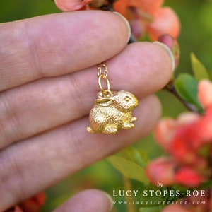 Gold bunny pendant deals