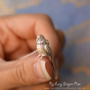 Handmade Silver/Gold/Solid 9ct Gold Budgie/Parakeet Pendant and Chain