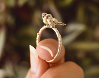 Handmade Silver/Gold Parrot ring