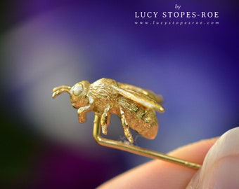 Handmade Gold-Plated / Silver Honey Bee Tie Pin / Tie Tack