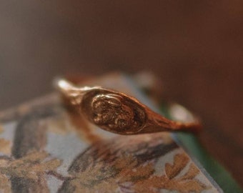 Handmade Silver/Gold Sleeping Rabbit Signet Ring