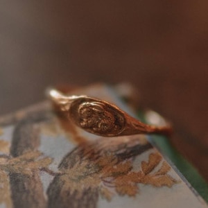 Handmade Silver/Gold Sleeping Rabbit Signet Ring