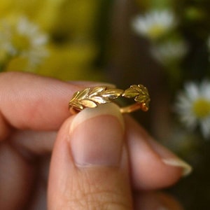 Handmade Silver/Gold-Plate/9ct Solid Gold Laurel Ring