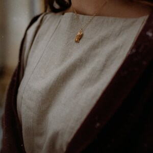 Barn Owl Pendant & Chain - Handmade in Gold/Silver image 7
