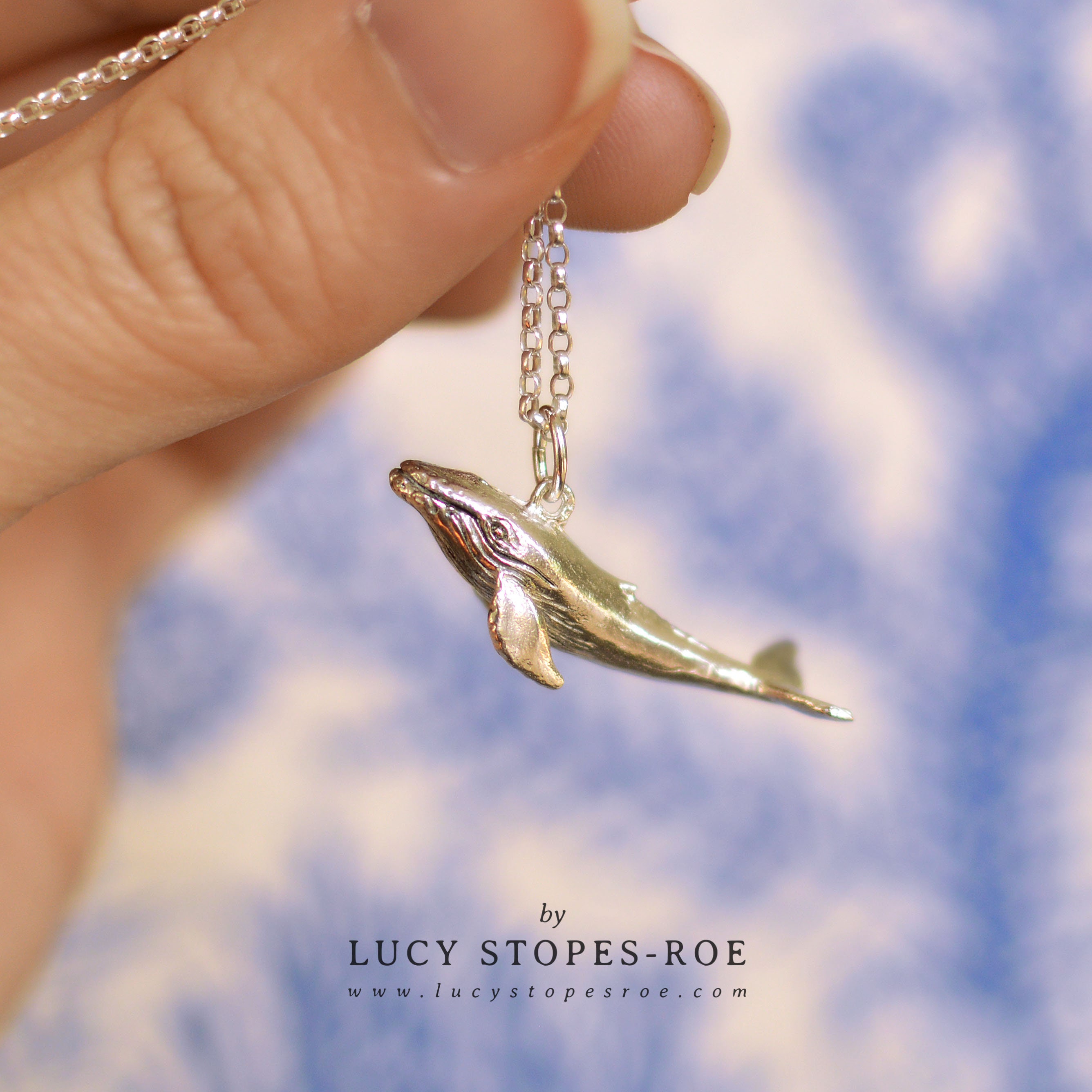 Gold whale pendant sale