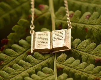 Book Necklace - Handmade in Silver/Gold