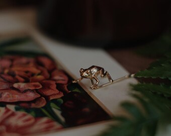 Handmade Gold-Plated / Silver Frog Tie Pin / Tie Tack