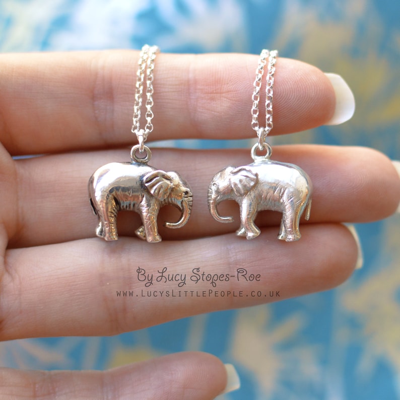 Handmade Sterling Silver Baby Elephant Pendant and Chain