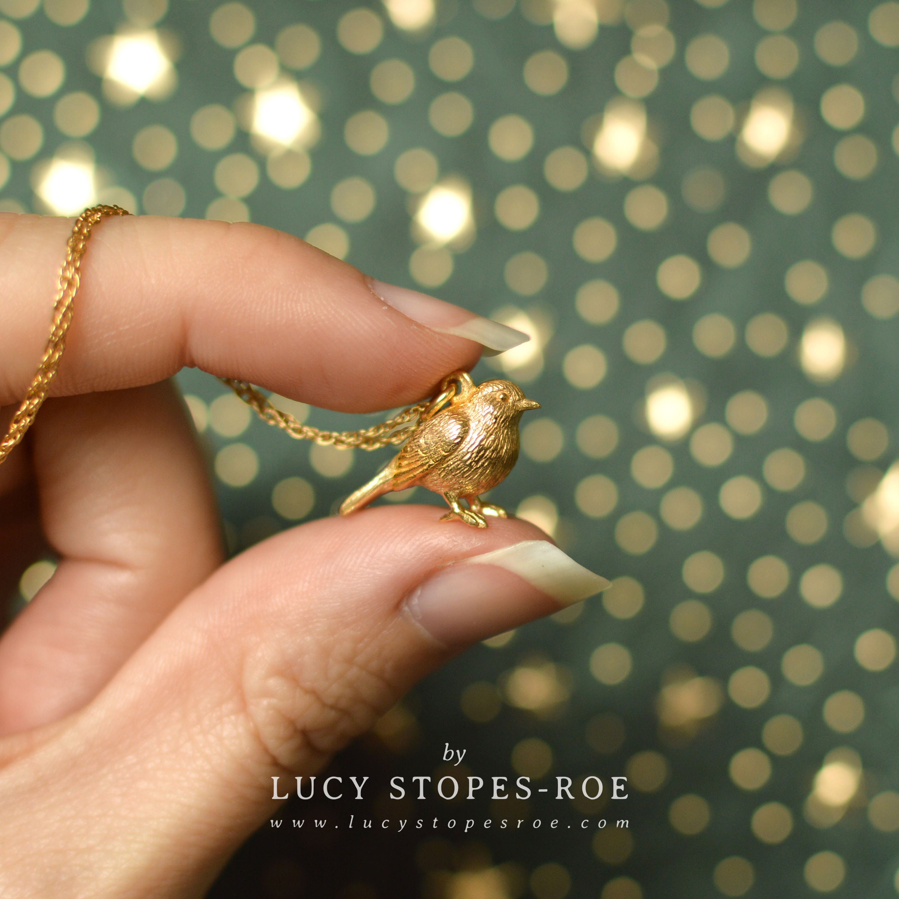 Gold robin pendant clearance