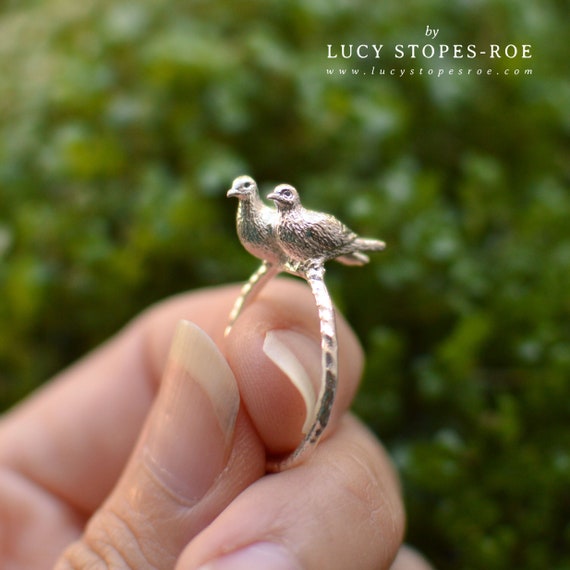 Handmade Silver Gold Dove Ring