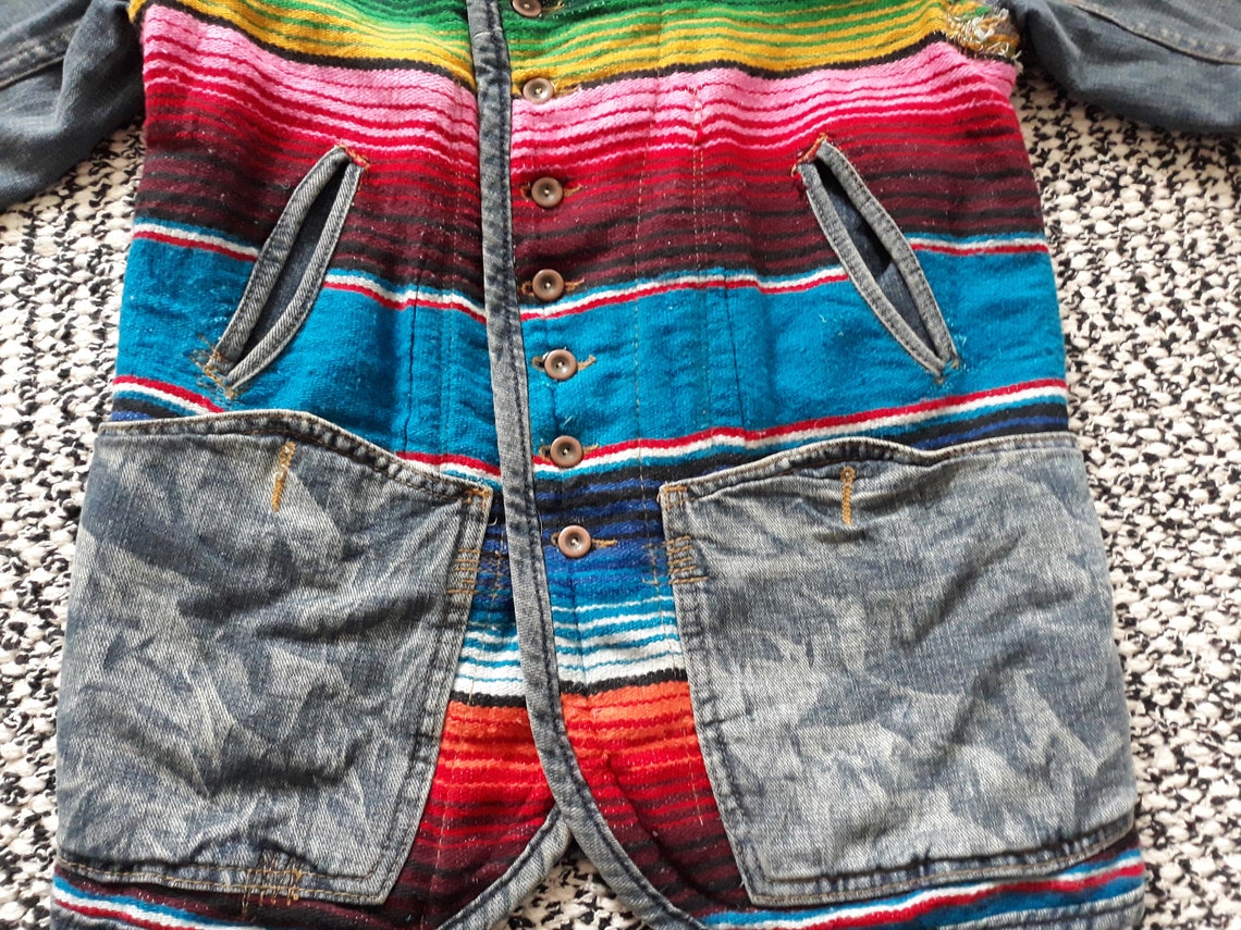 Mexican Blanket Jacket Etsy