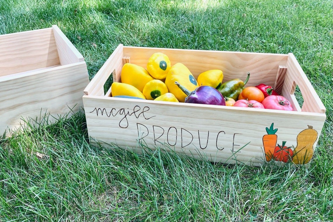 Wooden crates produce crates stackable boxes Etsy