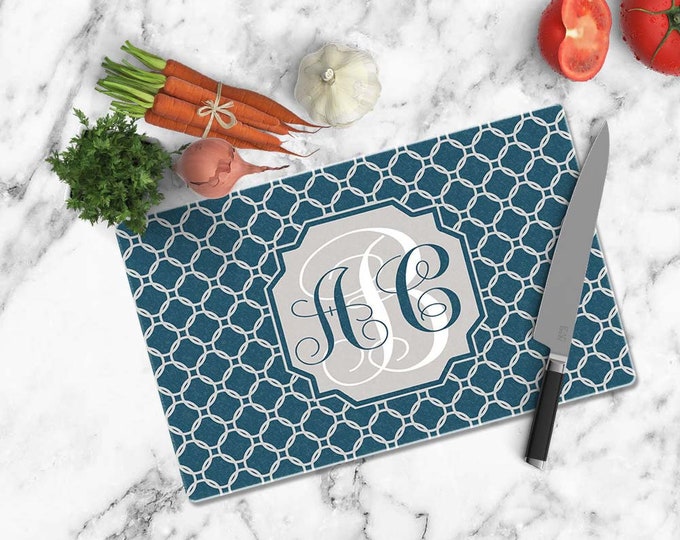 Personalized Monogram Cutting Board-Custom Cutting Board-Home Decor-Housewarming Gift-Wedding Gift-Monogram-Anniversary Gift-Glass Board