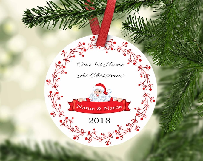 Our First Home Christmas Ornament,Housewarming,Ornament,Christmas,Custom Ornament,Personalized Ornament,Gifts for her,Porcelain Ornament,