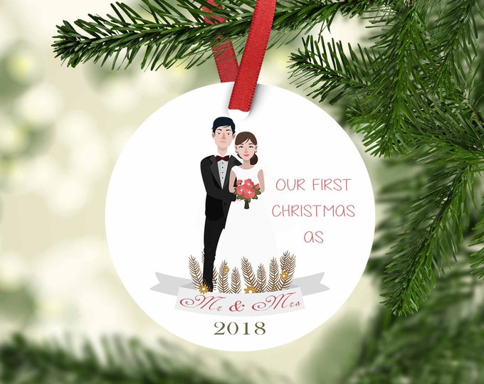 Merry Christmas Ornament,Housewarming Gift,Ornament,Christmas,Custom Ornament,Personalized Ornament,Gifts for her,Porcelain Ornament,Married