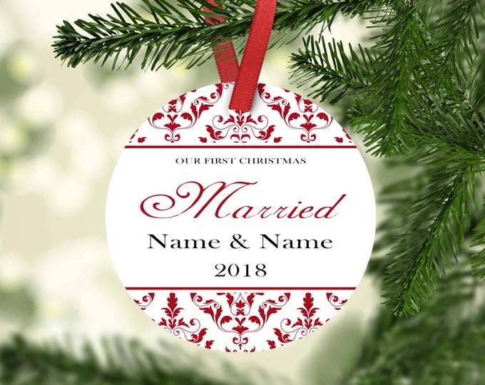 Our first Christmas Married,Housewarming gift,Our first home,custom ornament,Personalized ornament,Xmas gift,Gifts for her, ornament,couples