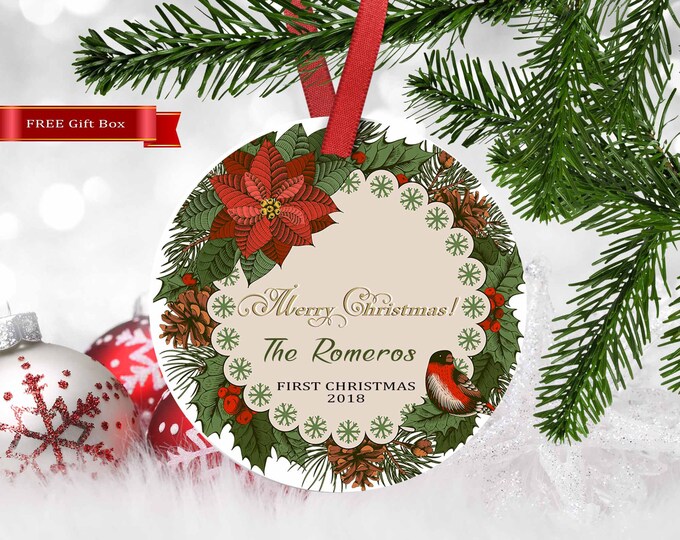 Christmas Ornament,Housewarming gift,New home ornament,custom ornament,Personalized ornament,Xmas gift,Christmas family name