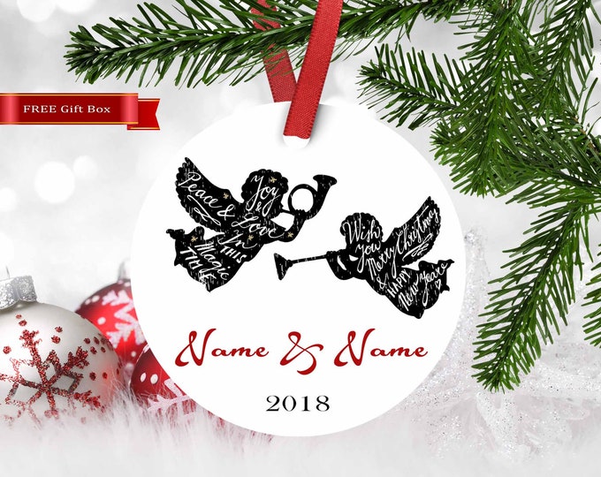 Christmas Angle Ornament,Housewarming gift,custom ornament,Personalized ornament,Xmas gift,Gifts for her,angels, angel ornament