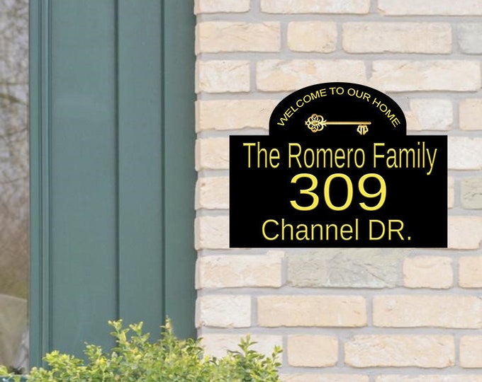 Personalized House Sign 15"x11" Classic House Sign, Housewarming Gift, Realtor Gift, Address Sign, House Number, New Home Gift