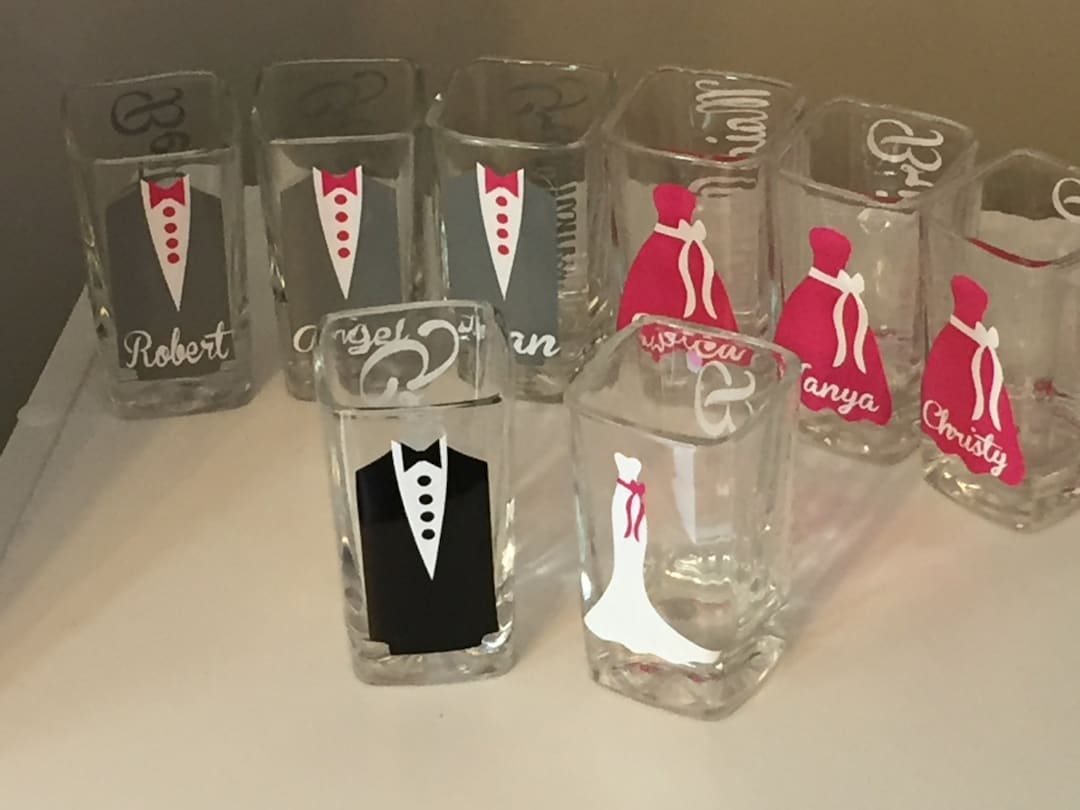Wedding Glasses Personalized Shot Glassesbridesmaid Shot Etsy