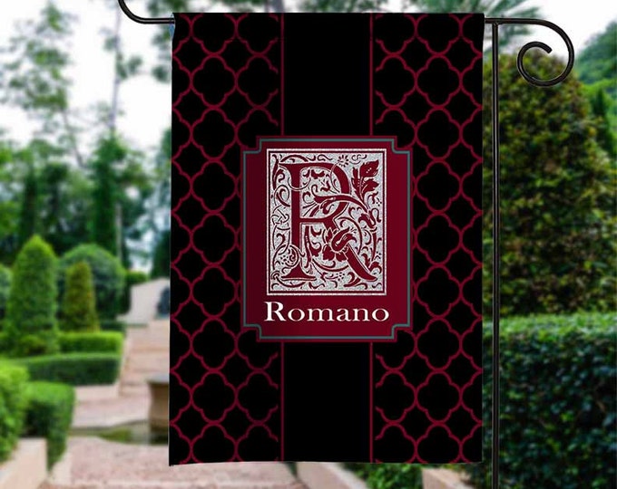 Personalized Garden Flag,  Fleur de Lis Garden Flag,  Monogrammed Flag, Flag, Customized Yard Flag, Housewarming Gift, Wedding Gift