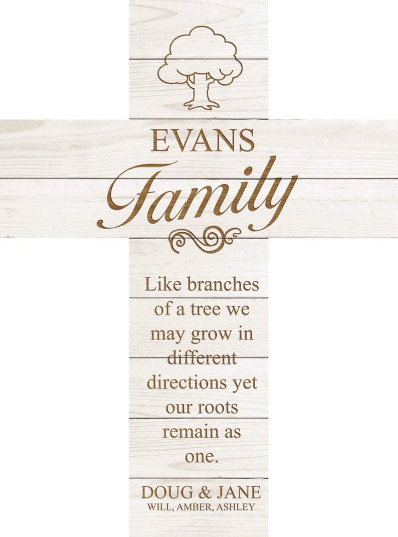 Decorative Wall Cross Gift Decorative Family Wall Cross Custom Wooden Engraved Cross Distressed Cross Personalized Family Cross
