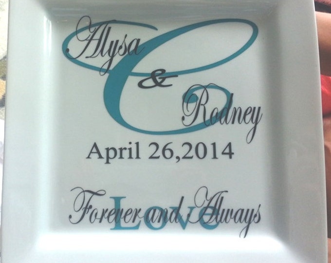 Personalized Wedding Plate Forever And Always For That Special Day