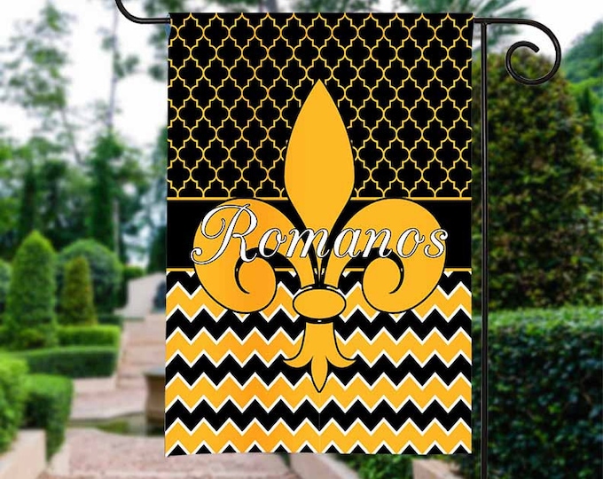Fleur de Lis Garden Flag, Garden Flag,  Monogrammed Flag, Flag, Custom Yard Flag, Personalized Garden Flag,Housewarming Gift, Wedding Gift