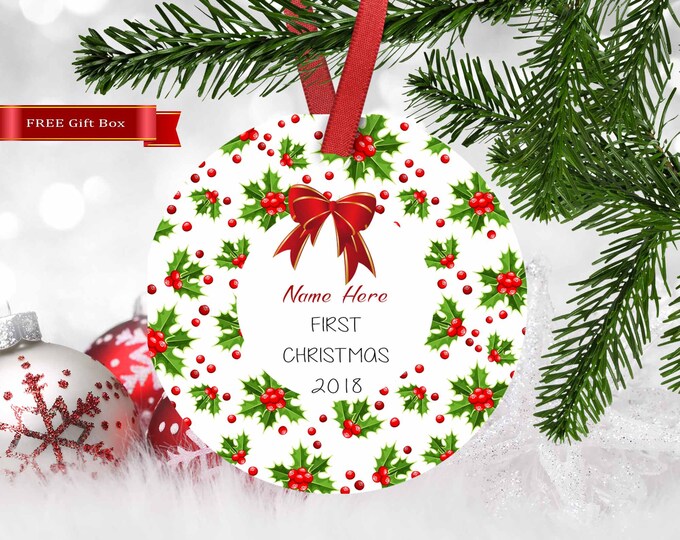 Our First home ornament,Housewarming gift,New home ornament,custom ornament,Personalized ornament,Xmas gift,Couples gift,gift,Family gift