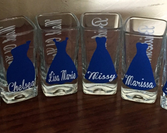 Wedding Glasses, Personalized shot glasses,Bridesmaid Shot Glasses,wedding shot glasses,groomsmen shot glasses,personalized shot glasses,