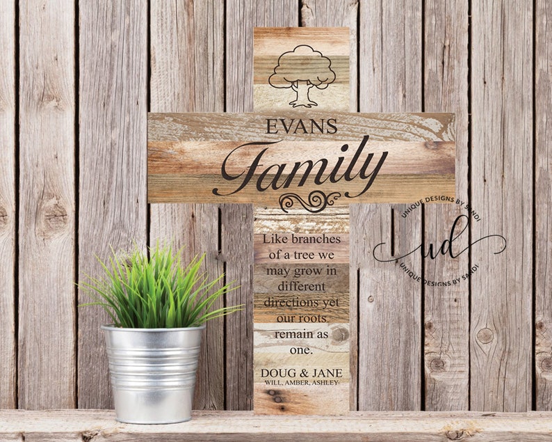 Personalized Family Cross Decorative Family Wall Cross Etsy