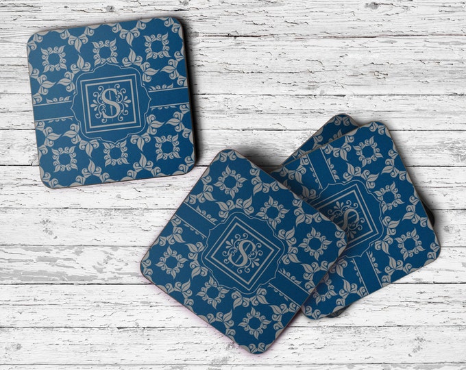 Personalized Coaster, Set of 4 Coasters, Monogram Coasters, Housewarming Gift, Custom Coasters, Drink Coaster, Personalized Coaster Set