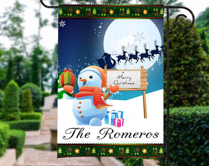 Christmas Snowman Garden Flag, Christmas Garden Flag, Christmas Yard FLag, Housewarming Gift, Christmas Decorations
