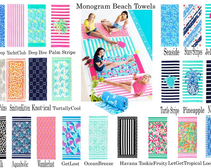 Monogrammed Beach Blanket, Sun Blanket, Large Beach Towel , Personalized Towel,,Personalized Beach Towel, Cabana Towel