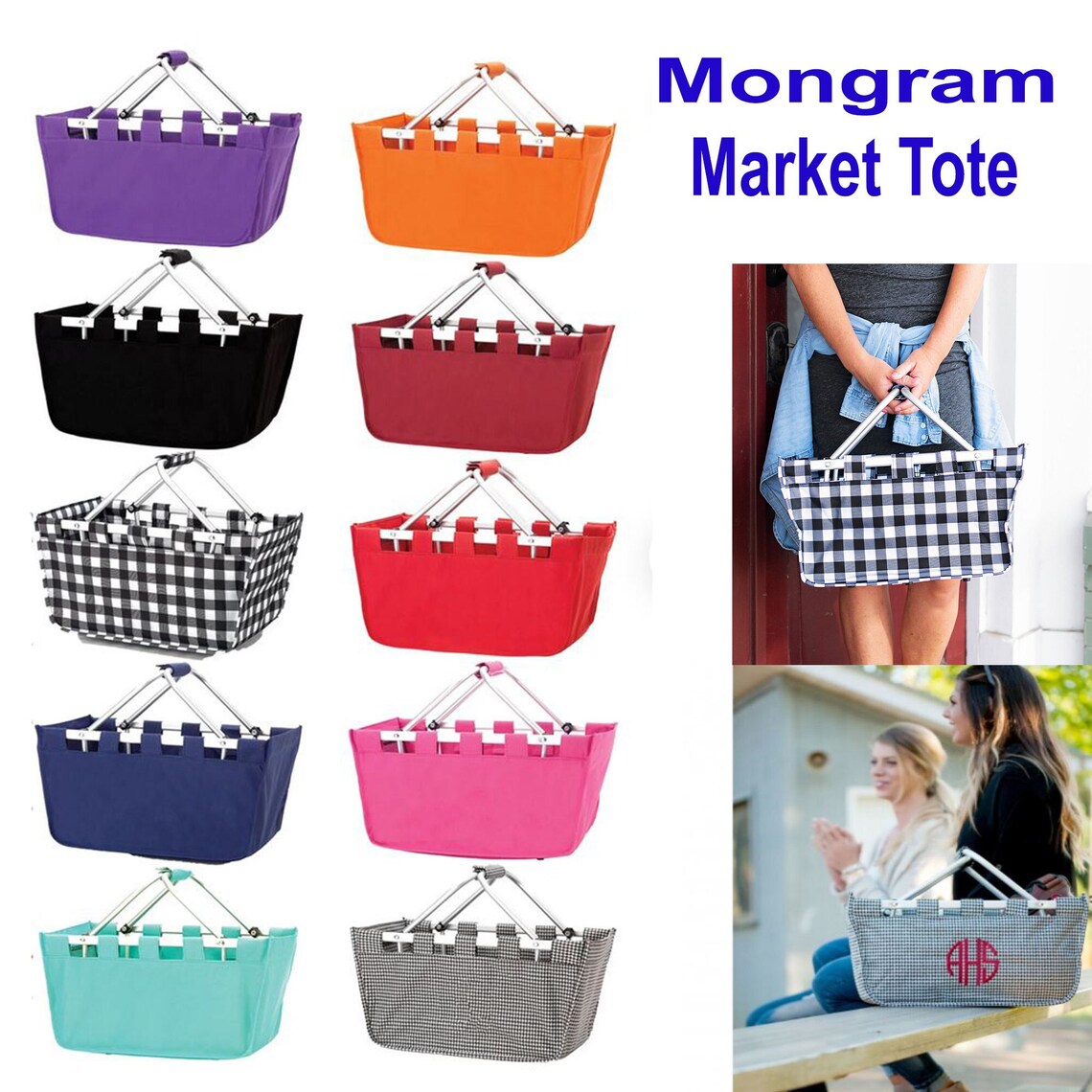 Monogram Market Basket Monogram Large Basket Personalized Etsy