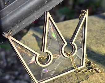 Kingdom Hearts Sora's Crown Sun Catcher - Laser Cut Wood Wall Hanging