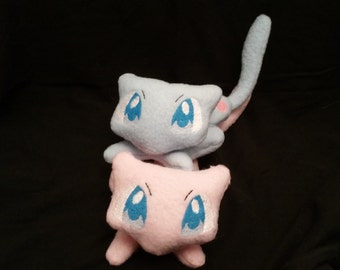 Pocket Sized Mew Plush, Customizable Color, Floppy Beanie