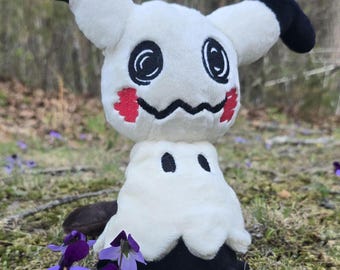 Handmade Mimikyu Plush | Embroidered Ghost Monster Friend, Fan Inspired Collectible