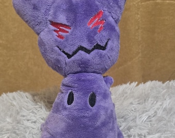 Handmade Gengar Mimikyu Plush | Embroidered Ghost Monster Friend, Fan Inspired Collectible