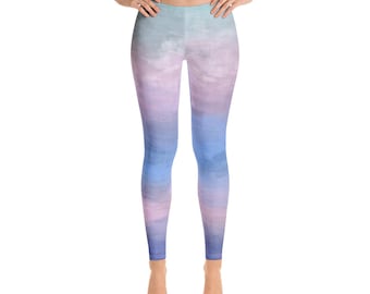Leggings blu lampone e zucchero filato