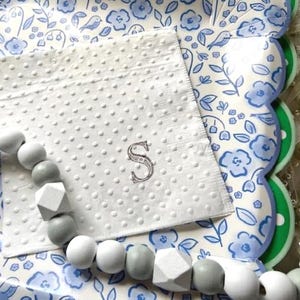 Monogram Initial Napkins add a Personalized Custom touch to your Wedding - Bridal Shower- Birthday Party - Baby Shower and Special Occasions