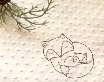 Fox Party Supplies - Baby Shower Napkins - Birthday Party Supplies - Woodland Party Decor