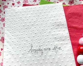 Happily Ever After Napkins - Fairytale Bridal Shower Decor for Wedding and Engagement Parties - Romantic Bride