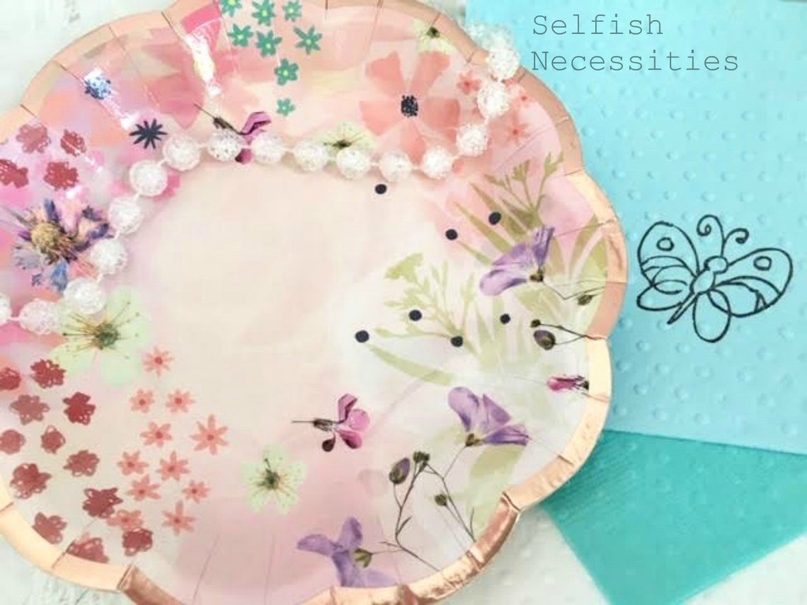 Pink Floral Plates Bridal Shower Party Baby Shower Plates | Etsy