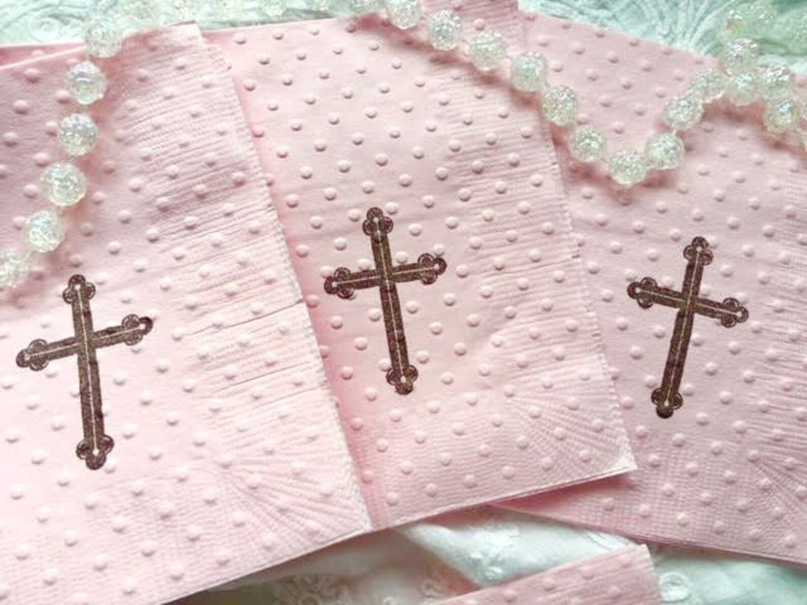 Baptism Napkins Cross Paper Napkins Confirmation Cross Etsy